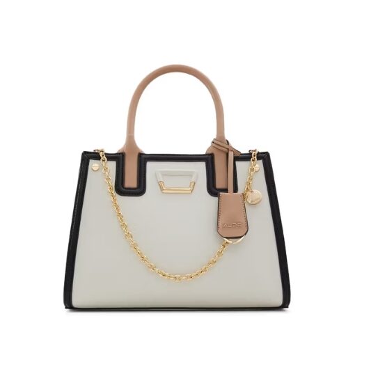 Aldo ASHOVER Womens White & Beige Satchel