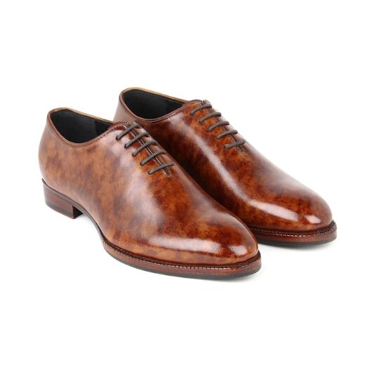 Bespoke Tan Calf Leather Wholecut Oxford Shoes