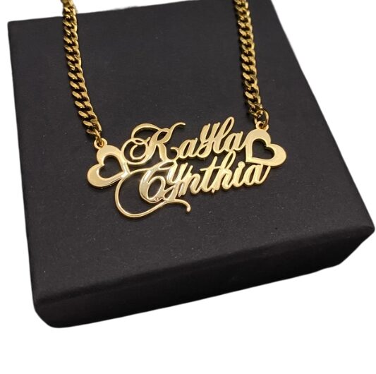 Custom Double Name Necklace Set