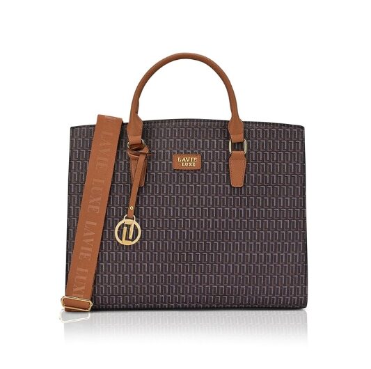 Lavie Luxe Women's Ellon25 Monogram Laptop Satchel Handbag