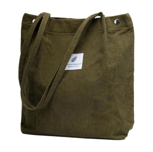 Street27 Korean Canvas Corduroy Tote Bag