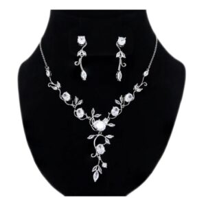 Swarovski Crystal Flower Vine Leaves Necklace