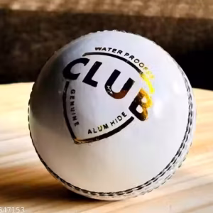 CLUB white Genuine Leather Cricket Ball